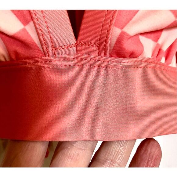 KONA SOL - NWT - L Sz 1X (16W - 18W) Halter Triangle Bikini Top in Pink & Peach - Picture 6 of 16